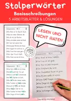 Vorschau - Arbeitsblätter - Stolperwörter - Basisschreibungen, Anfangsunterricht - Deckblatt