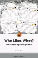 Vorschau - Arbeitsblätter - Who Likes What? Halloween | Englisch | Speaking & Partnerarbeit | Differenziertes Arbeitsblatt - Deckblatt