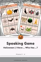 Vorschau - Spiele - I Have, Who Has? Halloween | Englisch | Wortschatz-Spiel & Speaking Activity - Deckblatt