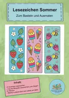 Vorschau - Mal- und Bastelvorlagen - Sommer Lesezeichen zum Ausmalen und Basteln - Deckblatt