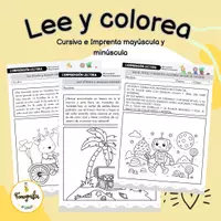 Vista previa - Hojas de trabajo - Comprensión lectora: lee y colorea - Portada