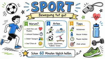 Vorschau - Arbeitsblätter - Arbeitsblätter zum Thema "Sport" + Lösung & MP3 + Mindmap + Infografik - Seite 1