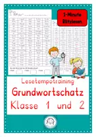Vorschau - Stundenentwürfe - Lesetraining. Lesetempo steigern. Blitzlesen. Grundwortschatz Klasse 1 und 2 - Deckblatt