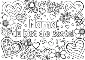 Vorschau - Arbeitsblätter - Muttertag Ausmalbild - "Mama, du bist die Beste!" - Seite 1