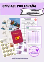 Vista previa - Unidades / Secuencias / Situaciones de Aprendizaje - Proyecto Viaje por España 5º-6º Pri. ABP completo + matemáticas + sociales + lengua - Portada