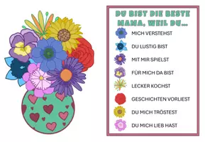 Vorschau - Mal- und Bastelvorlagen - Muttertagskarte | editierbare Vorlage - Seite 3