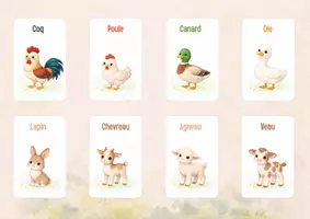 Aperçu - Jeux - Mes amis de la ferme – Cartes éducatives – 48 cartes à imprimer - Page 3