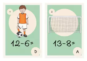 Vorschau - Arbeitsblätter - Fußball Rechenspaziergang Klasse 1 / 2 mit Zehnerübergang - Seite 3