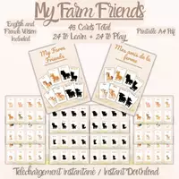 Aperçu - Jeux - Mes amis de la ferme – Cartes éducatives – 48 cartes à imprimer - Page de couverture