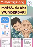Vorschau - Bildkarten - Muttertagssong: Mama, du bist wunderbar! - Mit Rap-Strophen, Sing-Refrain, Video & Noten - Deckblatt