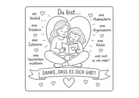 Vorschau - Mal- und Bastelvorlagen - Muttertag Ausmalbilder - Deckblatt