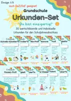 Vorschau - Anderer Materialtyp - Design 1 Urkunden-Set Grundschule individuelle Wertschätzung - Deckblatt