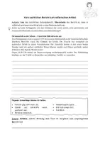 Vorschau - Arbeitsblätter - Vom sachlichen Zeitungsbericht zum reißerischen Artikel - Deckblatt