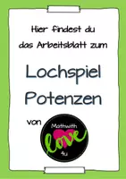Vorschau - Arbeitsblätter - Lochspiel Potenzen - Deckblatt