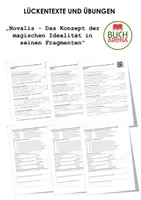 Vorschau - Arbeitsblätter - Novalis - Das Konzept der magischen Idealität in seinen Fragmenten (Lückentext und Übungen) - Deckblatt