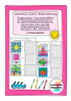 Vorschau - Arbeitsblätter - Pixelkunst Sommer - Geometrie, Kunst, Wahrnehmung - Deckblatt