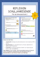 Vorschau - Arbeitsblätter - Reflexion Schuljahresende Sek 2 Kompetenz-Check und Feedbackbogen - Deckblatt