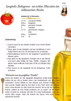 Vorschau - Arbeitsblätter - Spaghetti Bolognese - Deckblatt