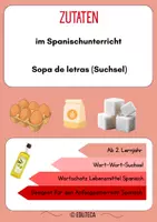 Vorschau - Arbeitsblätter - Sopa de letras / Suchsel: Zutaten (Spanisch) - Deckblatt