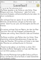 Vorschau - Arbeitsblätter - Römische Götter und Mythen, Lesen und Verstehen Arbeitsblätter mit Lesetext, Fragen - Seite 2