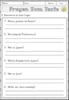 Vorschau - Arbeitsblätter - Römische Götter und Mythen, Lesen und Verstehen Arbeitsblätter mit Lesetext, Fragen - Seite 3