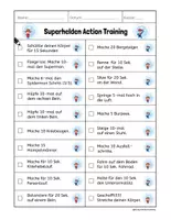 Vorschau - Arbeitsblätter - Superhelden Action Training - Seite 1