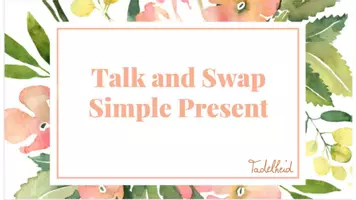 Vorschau - Aufgabenkarten - Talk and swap simple present question words - Deckblatt