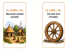 Vorschau - Bildkarten - Sachunterricht: 28 wichtige Ereignisse für den Zeitstrahl - Seite 1