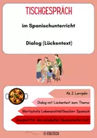 Vorschau - Arbeitsblätter - Spanisch: Dialog am Tisch (Charlando en la mesa) - Deckblatt