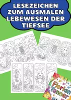 Vorschau - Mal- und Bastelvorlagen - Lebewesen der Tiefsee | Lesezeichen zum Ausmalen - Deckblatt