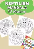 Vorschau - Mal- und Bastelvorlagen - Reptilien Mandala zum Ausmalen - 10 Motive - Deckblatt