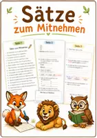 Vorschau - Arbeitsblätter - Sätze zum Mitnehmen - Interaktive Übung für deine Schüler - Deckblatt