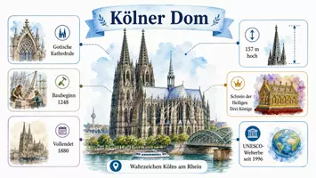 Vorschau - Arbeitsblätter - Arbeitsblatt "Kölner Dom" + Onlineübung & MP3 + Mindmap + Infografik - Seite 3