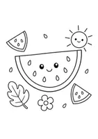 Vorschau - Mal- und Bastelvorlagen - Ausmalbilder Sommer Früchte kostenlos | Vorschule & Grundschule 1-4 Klasse | Feinmotorik & Konzentrationsübungen - Seite 1