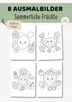 Vorschau - Mal- und Bastelvorlagen - Ausmalbilder Sommer Früchte kostenlos | Vorschule & Grundschule 1-4 Klasse | Feinmotorik & Konzentrationsübungen - Deckblatt