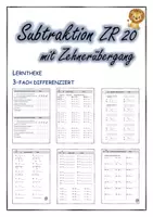 Vorschau - Arbeitsblätter - Subtraktion mit Zehnerübergang im Zahlenraum bis 20 - differenziert - Deckblatt