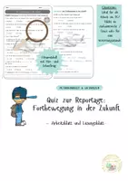 Vorschau - Arbeitsblätter - Fortbewegung in der Zukunft (Filmprotokoll mit QR- Code/ Quiz) - Deckblatt