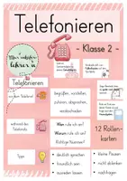 Vorschau - Poster - Telefonieren - Tafelmaterial, Rollenkarten (Klasse 2) - Deckblatt
