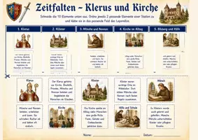 Vorschau - Arbeitsblätter - – kompaktes Faltmaterial mit Lösung Zeitfalten: Klerus und Kirche im Mittelalter - Seite 2