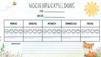 Vorschau - Arbeitsblätter - Rückmeldung Sozialverhalten Fuchsklasse - Seite 1
