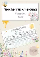 Vorschau - Arbeitsblätter - Rückmeldung Sozialverhalten Koalaklasse - Deckblatt