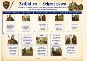 Vorschau - Arbeitsblätter - Zeitfalten: Lehenswesen im Mittelalter – kompaktes Faltmaterial mit Lösung - Seite 2
