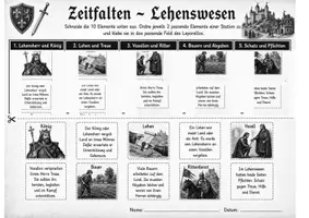 Vorschau - Arbeitsblätter - Zeitfalten: Lehenswesen im Mittelalter – kompaktes Faltmaterial mit Lösung - Seite 3