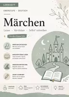 Vorschau - Arbeitsblätter - Märchen-Lernheft Klasse 5/6 Deutsch: Lesen, verstehen & eigenes Märchen schreiben - Deckblatt