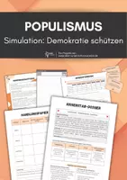 Vorschau - Arbeitsblätter - Populismus - Krisenstab Simulation (Rollenspiel: Demokratie schützen) - Deckblatt