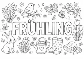 Vorschau - Mal- und Bastelvorlagen - Ausmalbilder Jahreszeiten kostenlos | Vorschule & Grundschule Kunst 1-4 Klasse | Feinmotorik & Konzentration - Seite 1