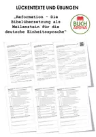 Vorschau - Arbeitsblätter - Reformation - Die Bibelübersetzung als Meilenstein für die deutsche Einheitssprache (Lückentext und Übungen) - Deckblatt