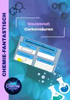 Vorschau - Arbeitsblätter - Carbonsäure– strukturierter Steckbrief zur organischen Chemie & Lösung - Deckblatt