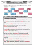 Vorschau - Arbeitsblätter - Unterscheidung Present progressive vs Simple present worksheet - Seite 1