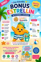 Vista previa - Hojas de trabajo - Bonus gratis Estrellín. Actividades y stickers. Cuaderno de verano primaria. Repaso verano - Portada